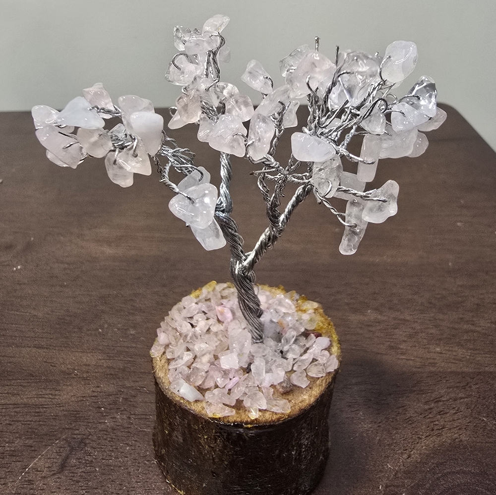 Rose Quartz Crystal Wire Tree